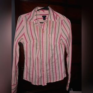 Pink striped button up